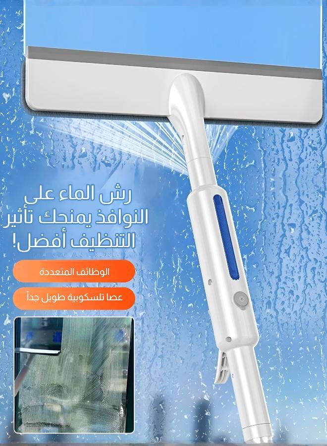 ممسحة زجاج مزدوجة الوجه مع رشاش ماء طويل - تنظيف نوافذ عالية بقطعة مزدوجة متينة وعملية للاستخدام المنزلي - Image 3